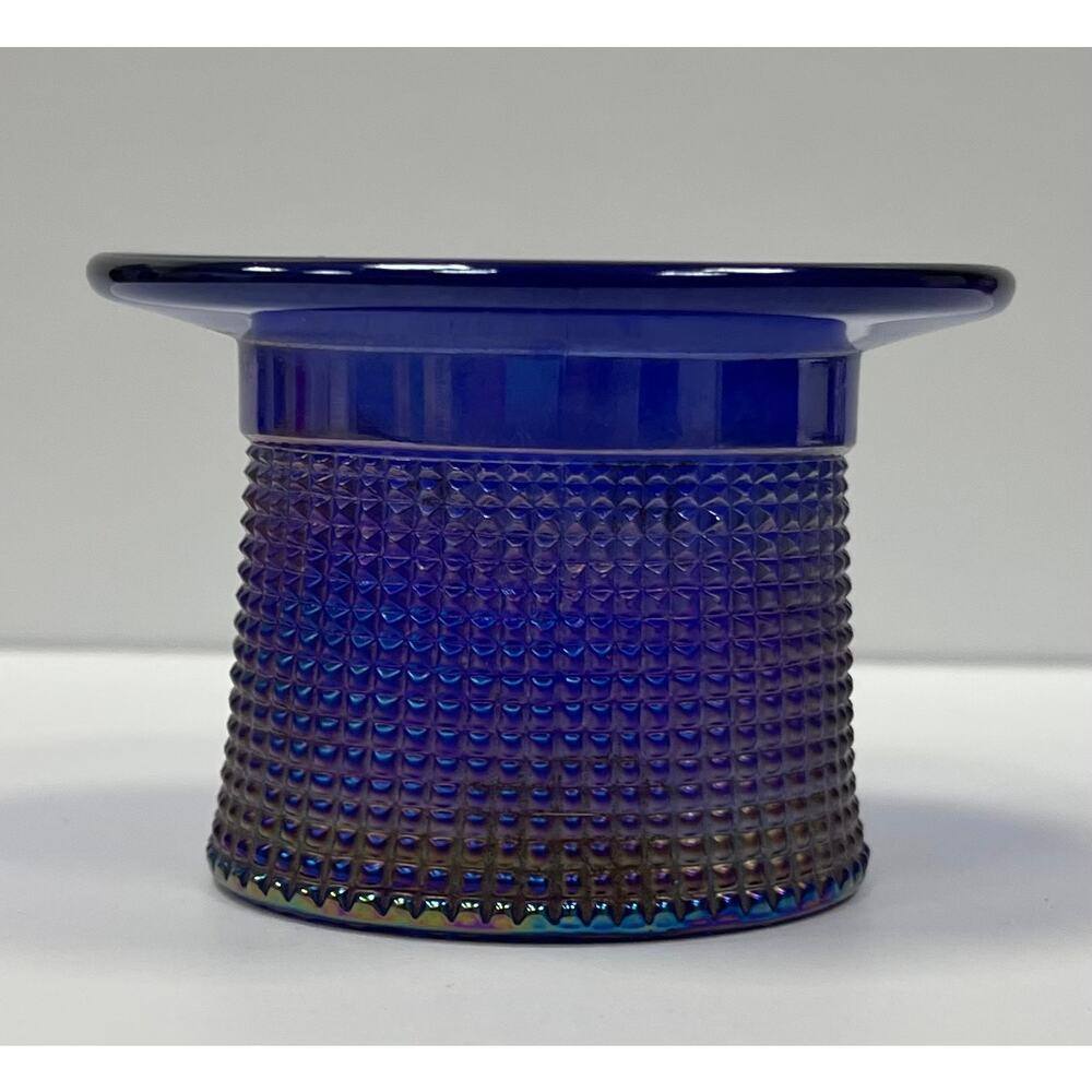 Iridescent Cobalt Blue Glass Top Hat Toothpick Holder. KK85 - Picture 6 of 6